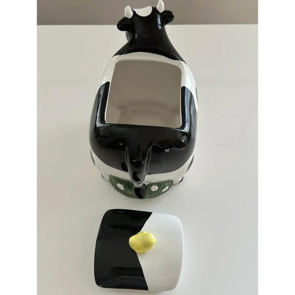 Cooks Club Kitchen Black And White Cow And Chick Vintage Cookie Jar